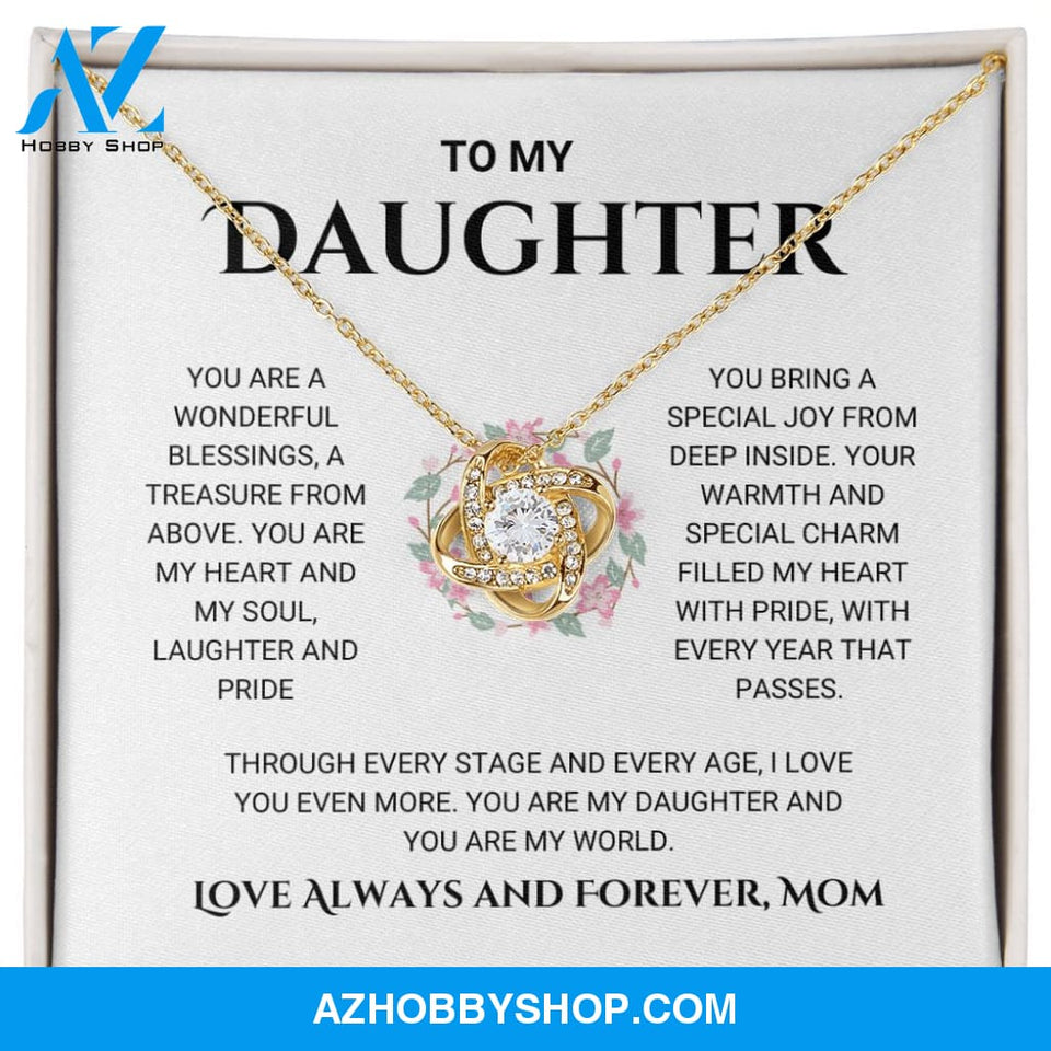 Daughter - You Are My World - Love Knot Necklace
