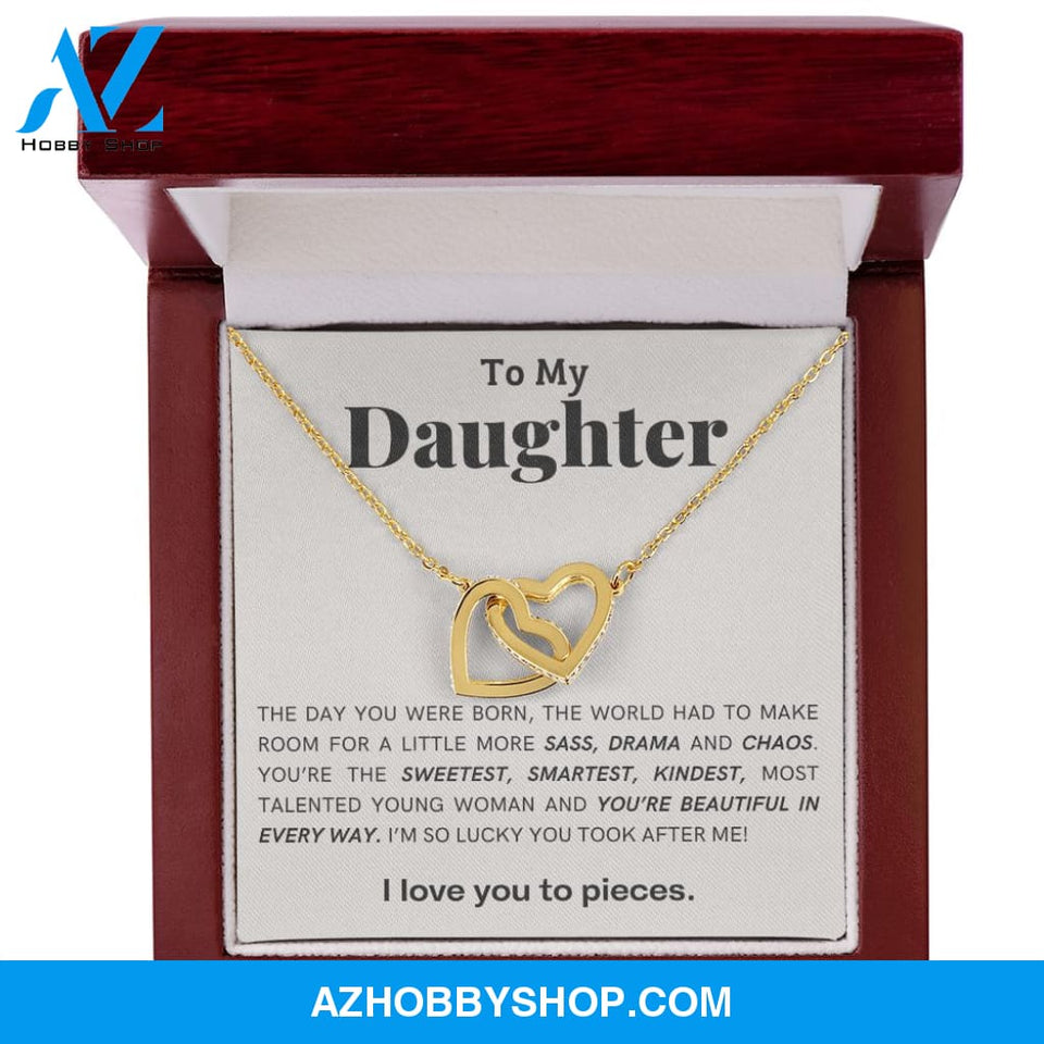 Daughter - You're Beautiful - Interlocking Hearts Necklace