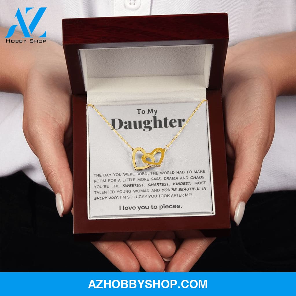Daughter - You're Beautiful - Interlocking Hearts Necklace