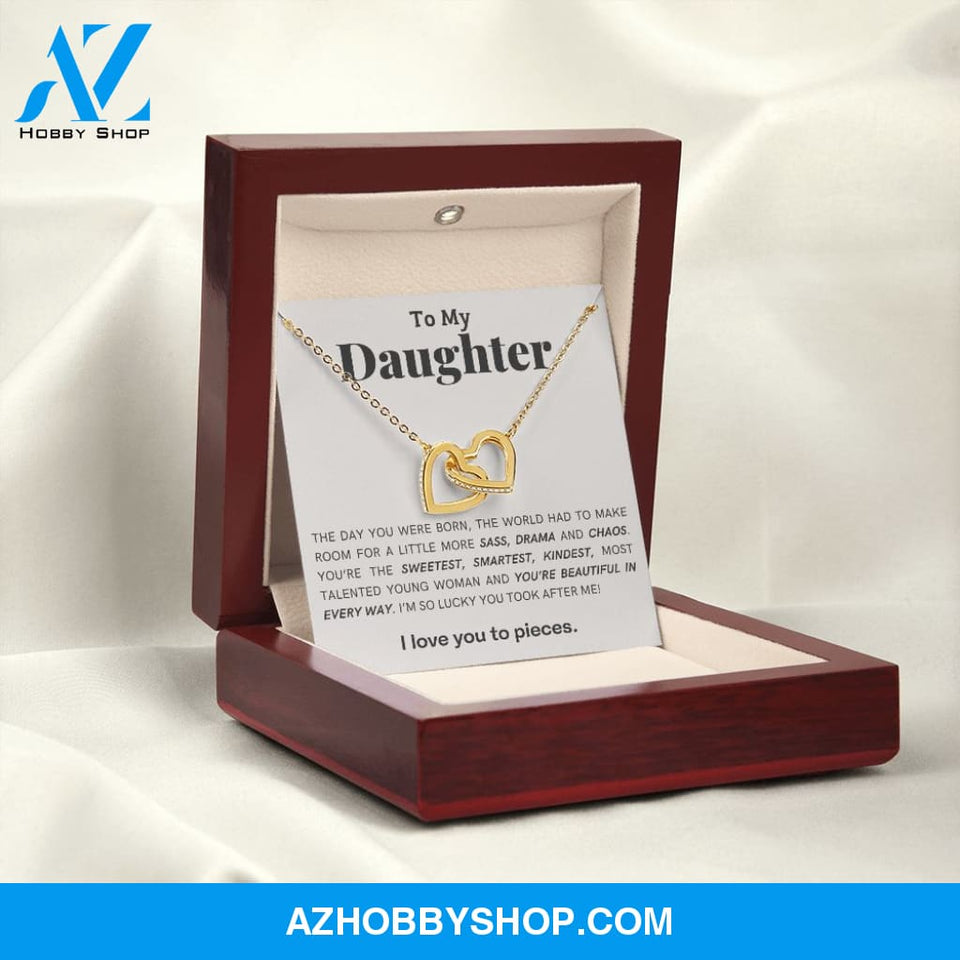 Daughter - You're Beautiful - Interlocking Hearts Necklace