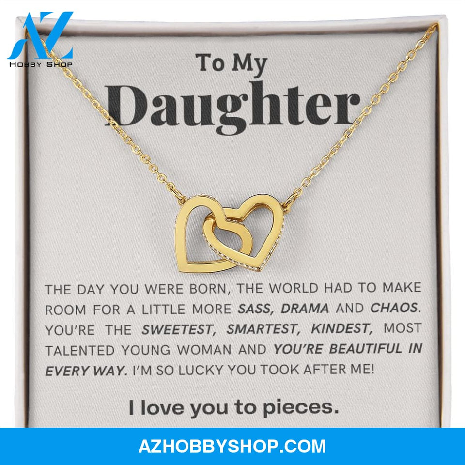 Daughter - You're Beautiful - Interlocking Hearts Necklace