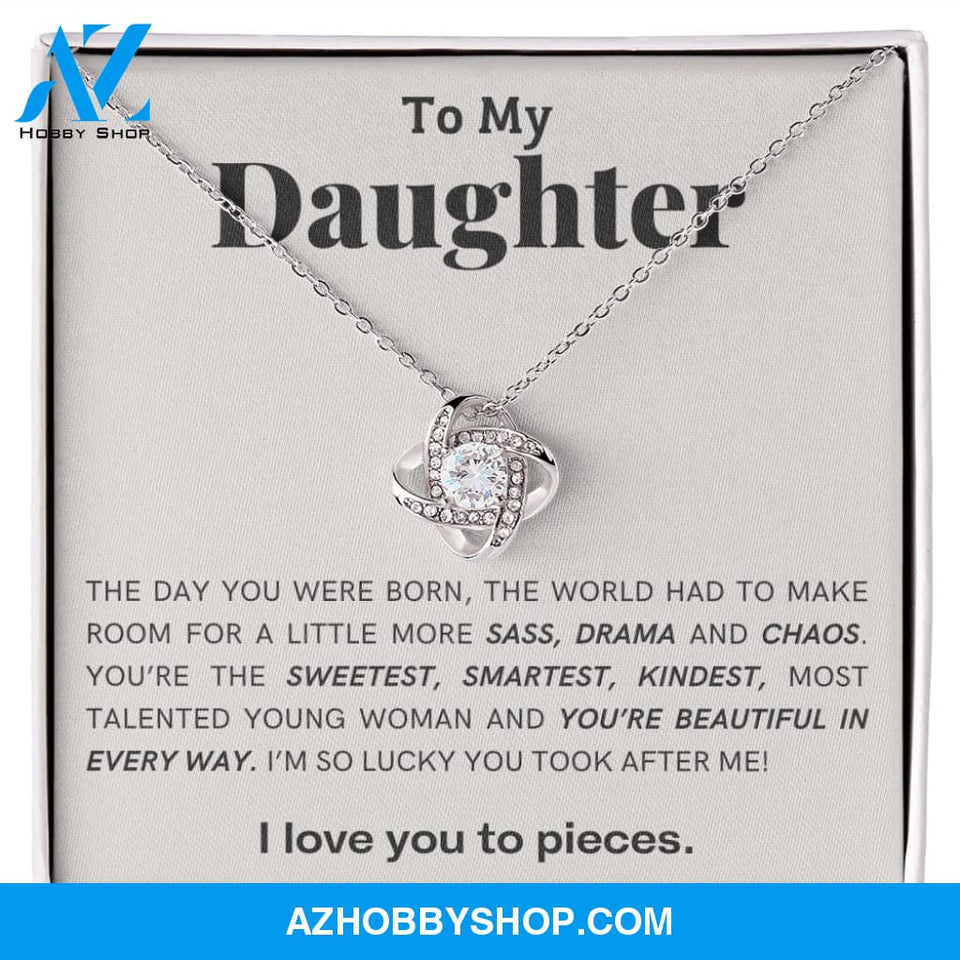 Daughter - You're Beautiful - Love Knot Necklace