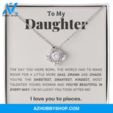 Daughter - You're Beautiful - Love Knot Necklace