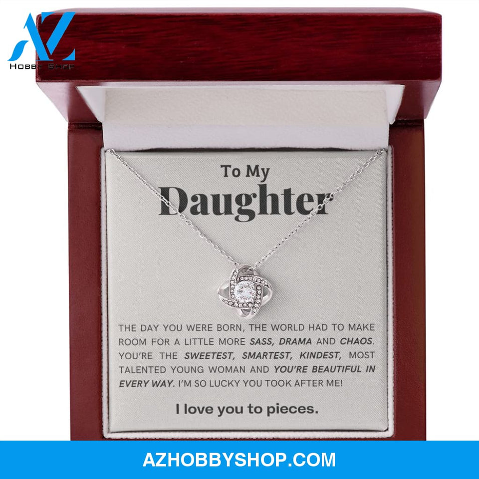 Daughter - You're Beautiful - Love Knot Necklace