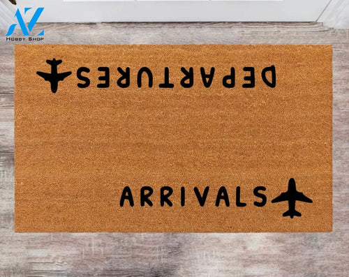 Departures Arrivals Front Door Rug Last Name Rug Monogram Rug Closing Gift Funny Doormat Christmas Doormat