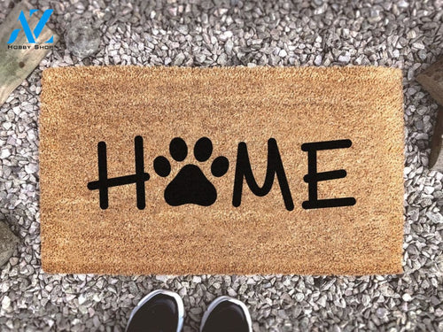 Dog Doormat - Home With A Pawprint - Cute Animal Lover Gift - Funny Dog Doormat - Funny Gift