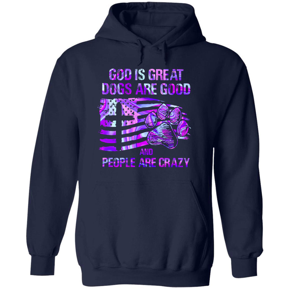 Dog footprint, Hologram, US flag, God is great, Dogs are good, People are crazy - Jesus, Pet Apparel