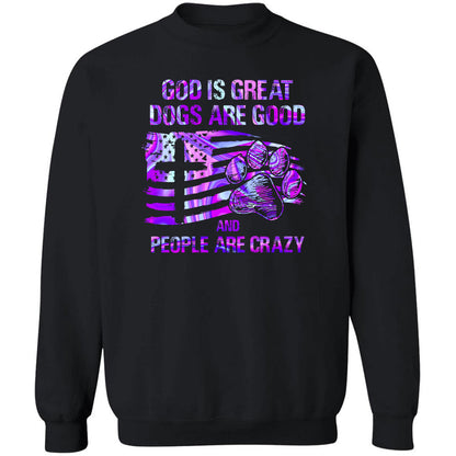 Dog footprint, Hologram, US flag, God is great, Dogs are good, People are crazy - Jesus, Pet Apparel