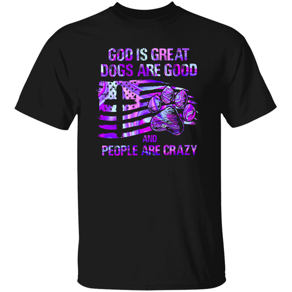 Dog footprint, Hologram, US flag, God is great, Dogs are good, People are crazy - Jesus, Pet Apparel