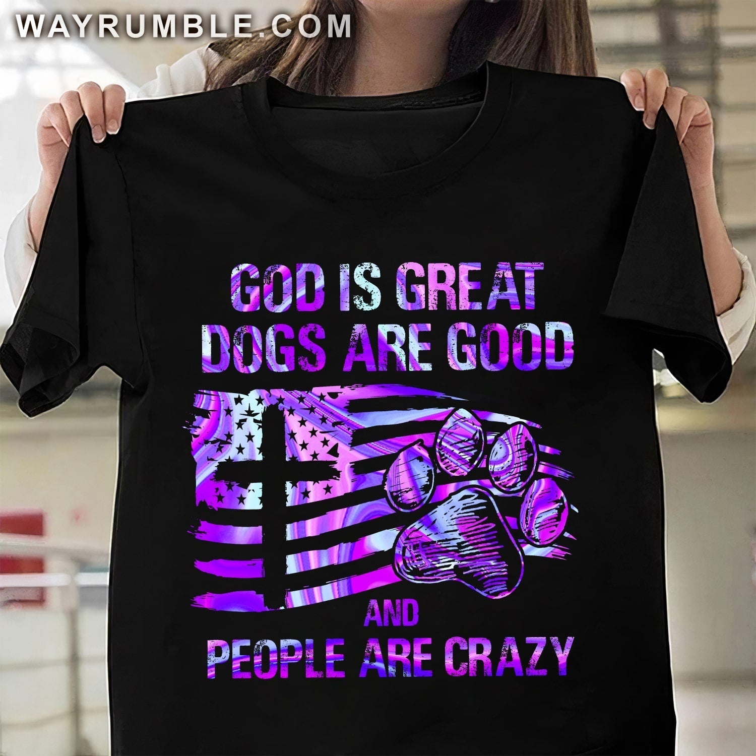 Dog footprint, Hologram, US flag, God is great, Dogs are good, People are crazy - Jesus, Pet Apparel