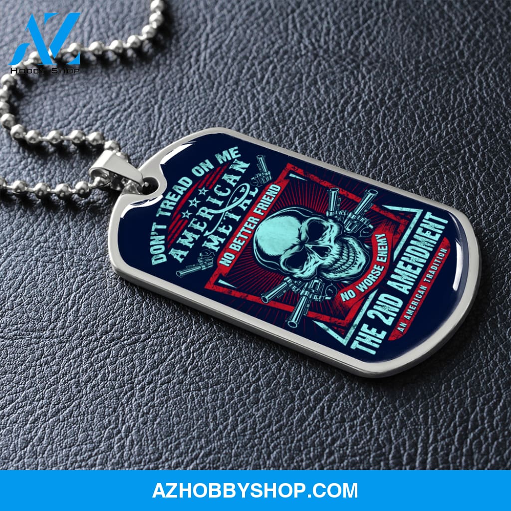 Don't Tread On Me - Graphical Dog Tag & Ball chain (steel) Man