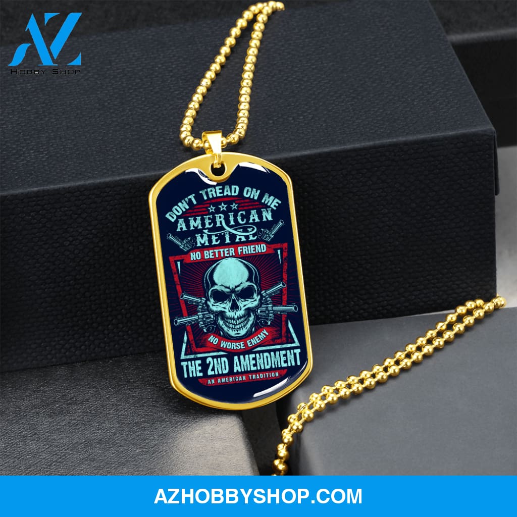 Don't Tread On Me - Graphical Dog Tag & Ball chain (steel) Man