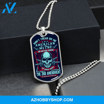 Don't Tread On Me - Graphical Dog Tag & Ball chain (steel) Man