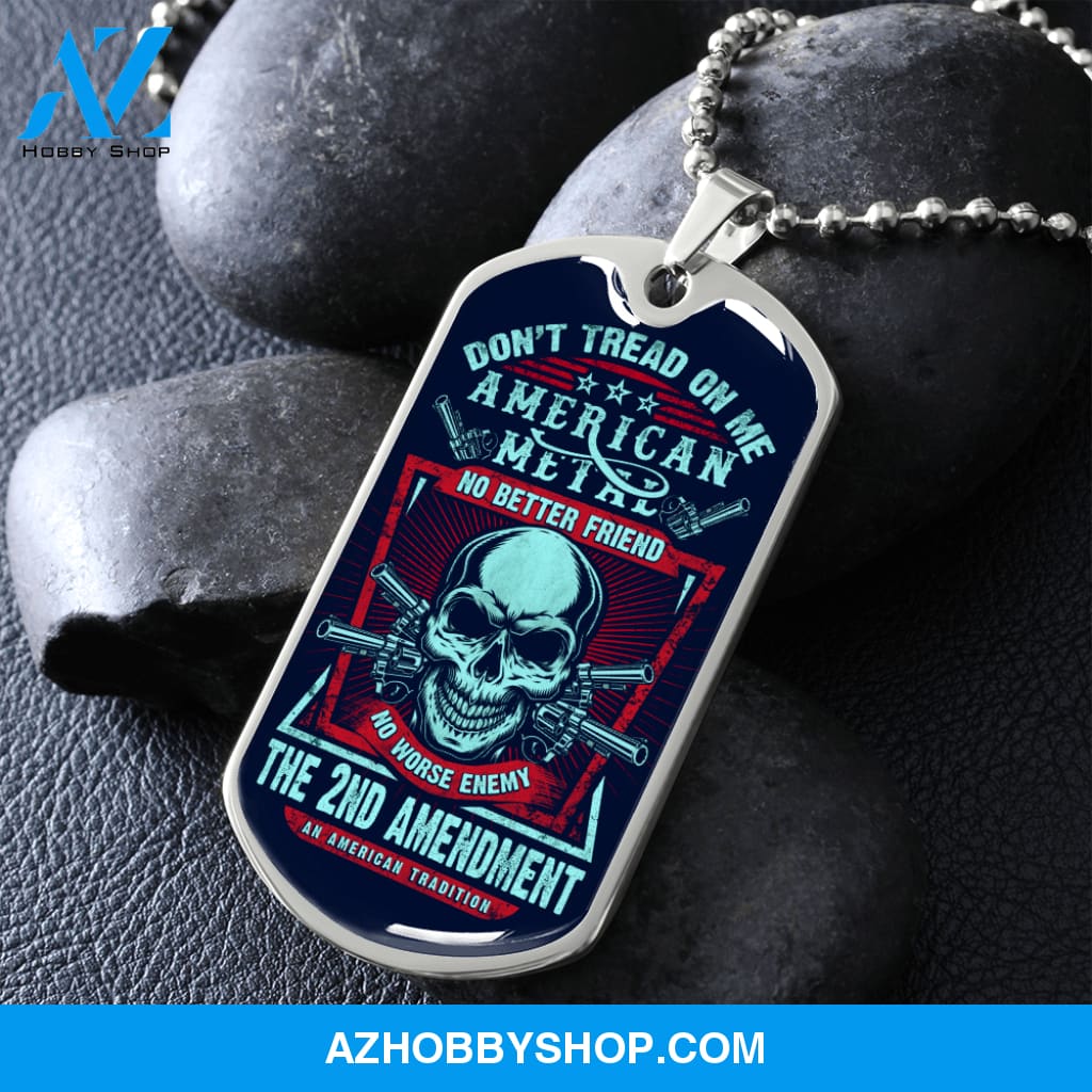 Don't Tread On Me - Graphical Dog Tag & Ball chain (steel) Man