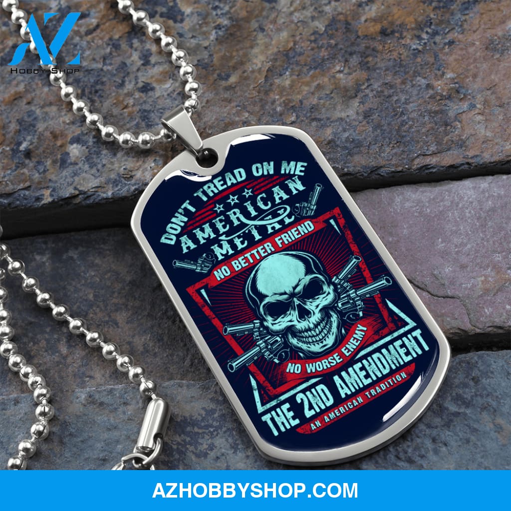 Don't Tread On Me - Graphical Dog Tag & Ball chain (steel) Man