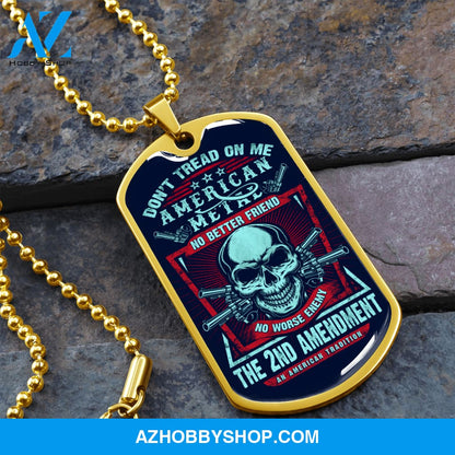 Don't Tread On Me - Graphical Dog Tag & Ball chain (steel) Man