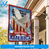 Dove of peace, US flag, Blue sky, God bless America - Jesus Flag