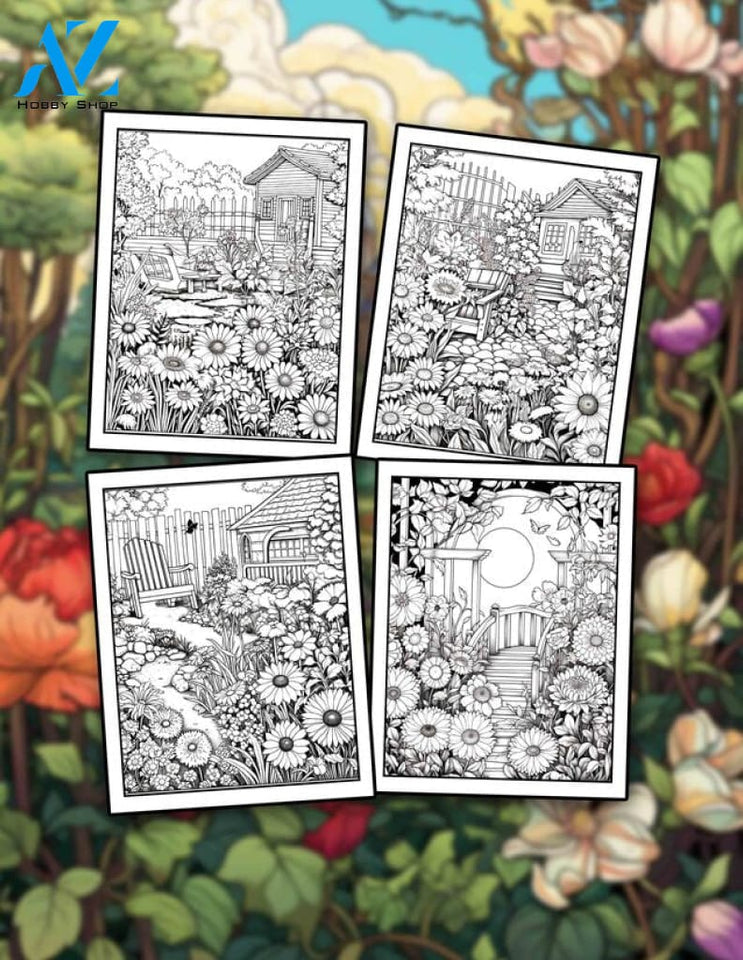 Dream Garden 30 Pages Printable Coloring Book