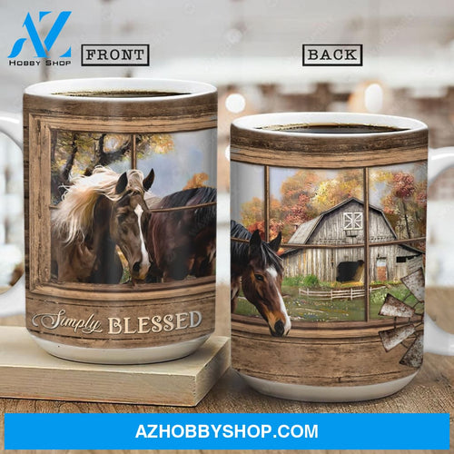 Dream horse, Autumn forest, Green meadow, Simply blessed - Jesus AOP Mug
