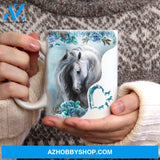 Dream horse, Blue flower garden, Jesus drawing - Jesus White Mug