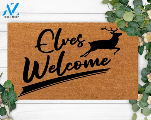 Elves Welcome Custom Pet Rug Cute Front Doormat NewHome Owner Family Name Present For Her & Him