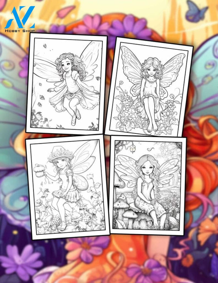 Enchanting Fairy Girls 30 Pages Printable Coloring Book