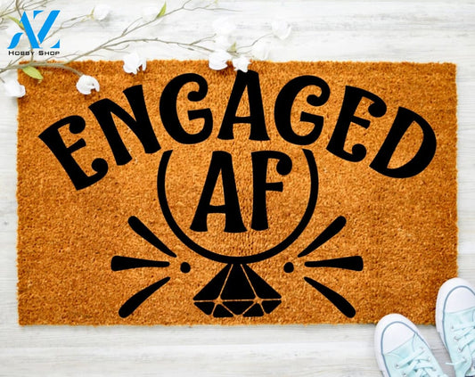 Engaged AF Doormat Ring Wedding Doormat Ring Doormat Porch Decor Housewarming Gift Doormat Coir doormat