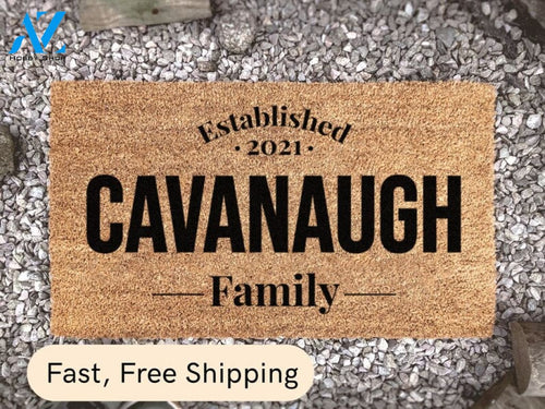 Established Date Doormat - Custom Family Door Mat - Personalized Home Decor - Doormat Personalized - Housewarming Gift -
