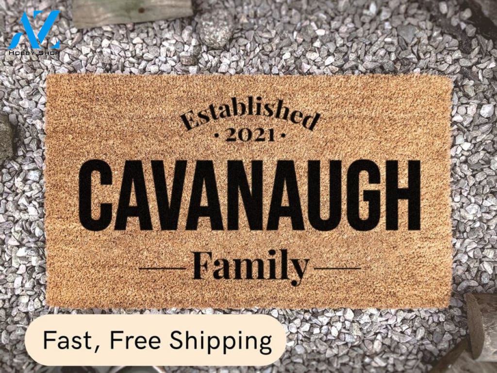 Established Date Doormat - Custom Family Door Mat - Personalized Home Decor - Doormat Personalized - Housewarming Gift -