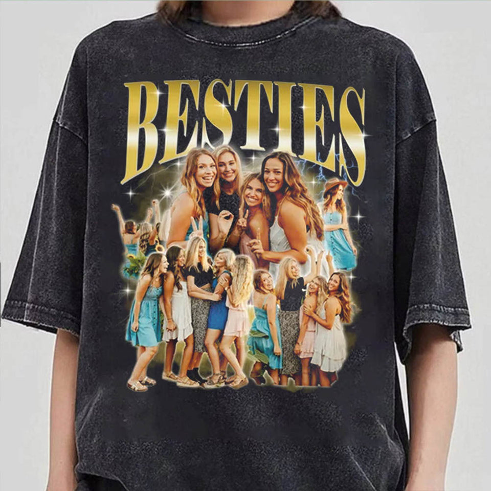 Custom Bestie with Face T-Shirt, Funny Custom Photo Bestie Shirts