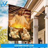 Face of Jesus, Jesus artwork, Lamb of God - Jesus Flag