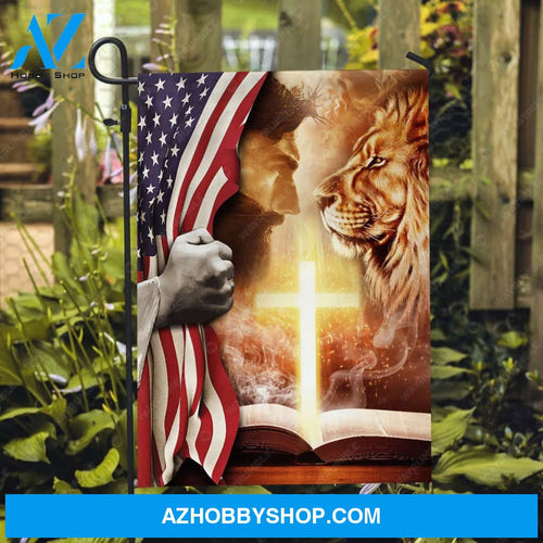 Face to face, Lion of Judah, The life of Jesus, US flag - Jesus Flag