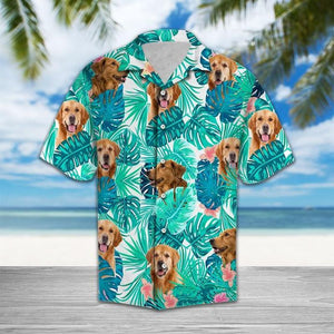 Golden Retriever   Blue Unique Design Unisex Hawaiian Shirt For Men And Women Dhc17063991