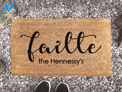 Fáilte Irish Welcome Customizable Doormat - Personalized Family Name - New Home Gift - Realtor Gift - Housewarming Gift