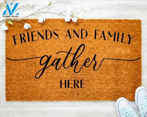 Family and Friends Gather Here Doormat Animal Tree Doormat Decorating Jesus Doormat