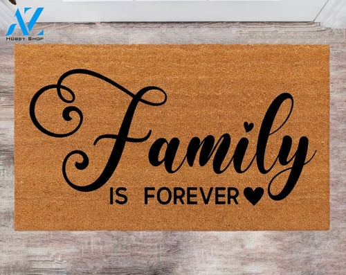 Family is forever Rug Christmas Rug Wedding Gift Home decoration Last Name Doormat Anniversary Gift