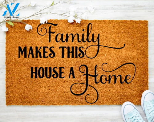 Family Makes This House Home Doormat Christ Bible Jesus Decorating Doormat Jesus Doormat Porch Decor