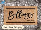 Family Surname Doormat - Doormat Personalized - Custom Housewarming Doormat - Established Date - New Home Decor -