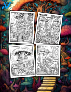 Fantasy Forest Landscape 30 Pages Printable Coloring Book