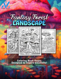 Fantasy Forest Landscape 30 Pages Printable Coloring Book