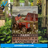 Farm vehicle, Old barn, Daisy field, Cross symbol, Farm, Family, Country - Jesus Flag