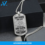Father and Son - Graphical Dog Tag & Ball chain (steel)