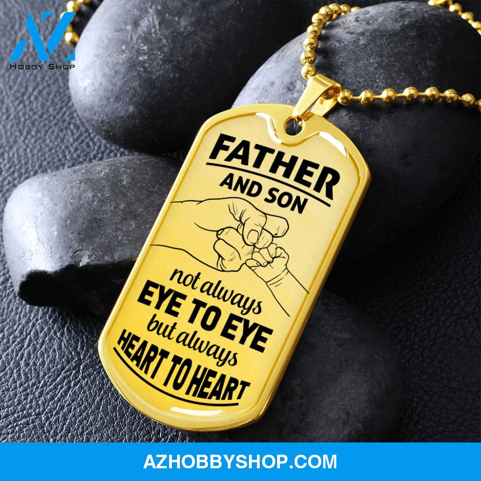 Father and Son - Graphical Dog Tag & Ball chain (steel)