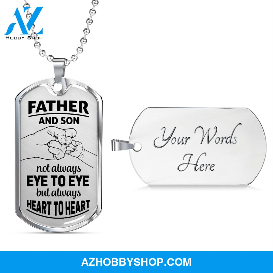 Father and Son - Graphical Dog Tag & Ball chain (steel)