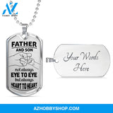 Father and Son - Graphical Dog Tag & Ball chain (steel)
