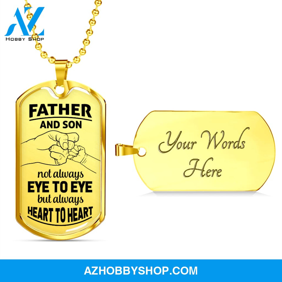 Father and Son - Graphical Dog Tag & Ball chain (steel)