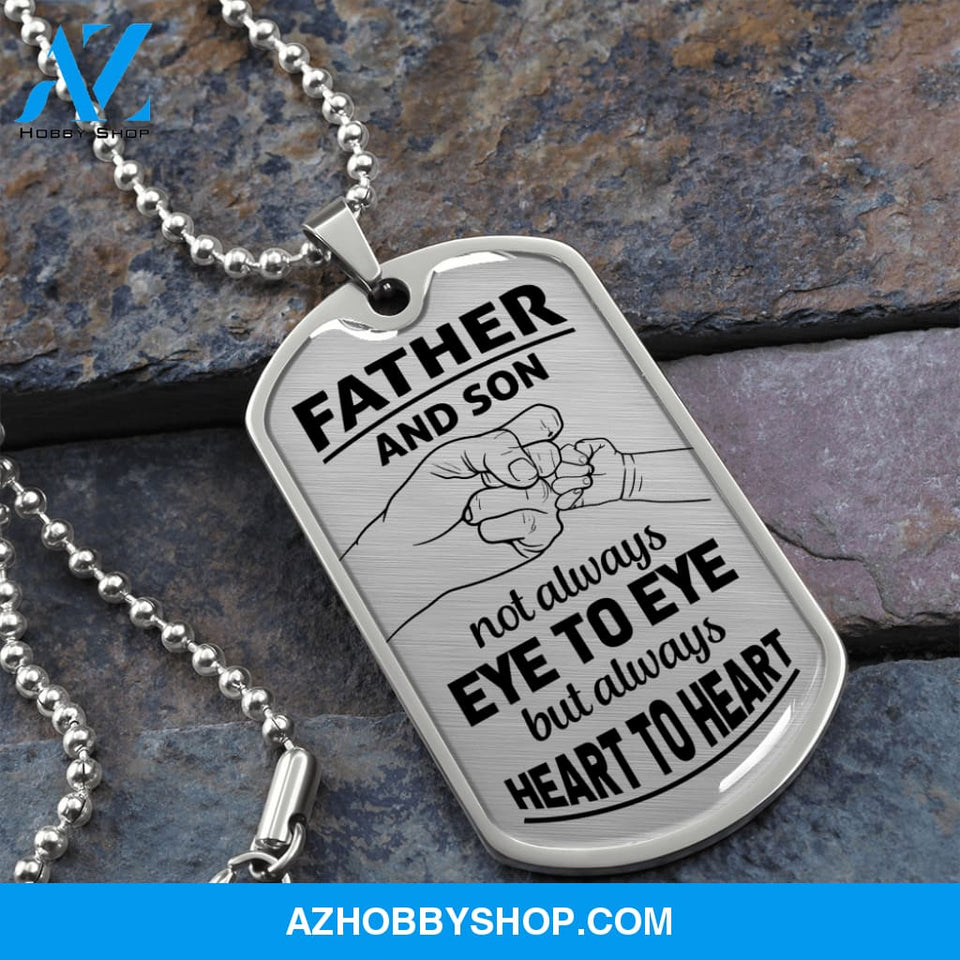Father and Son - Graphical Dog Tag & Ball chain (steel)