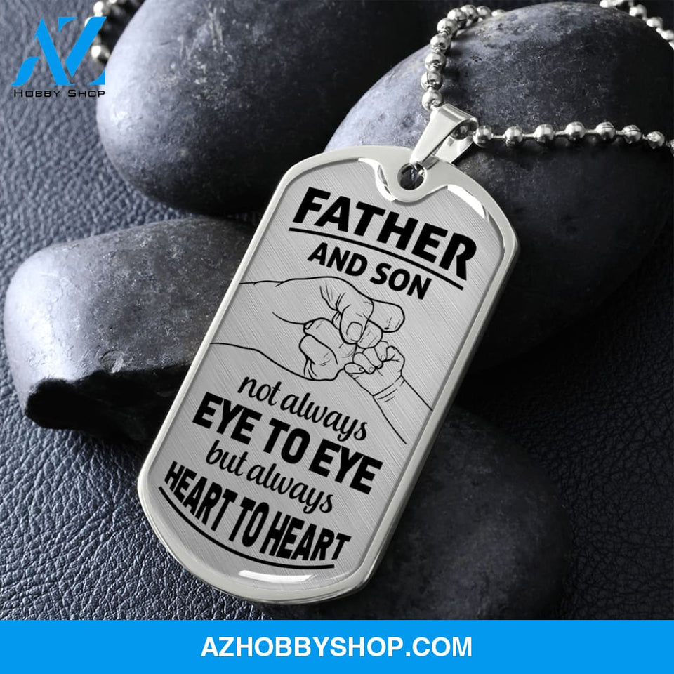 Father and Son - Graphical Dog Tag & Ball chain (steel)