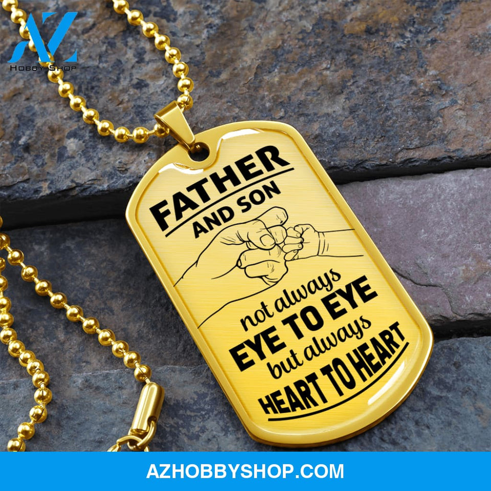Father and Son - Graphical Dog Tag & Ball chain (steel)