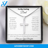 Father - Caring Dad - Stainless Cross Necklace